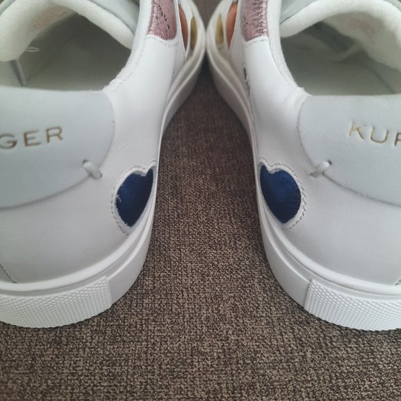 KURT GEIGER LANE sneakers in WHITE LEATHER with RAINBOW HEART size 8 - Picture 7 of 10